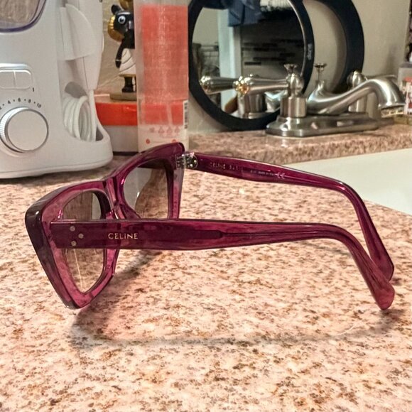 Celine Paris Triomphe Cat Eye Sunglasses — Transparent Amethyst/Purple main image 6